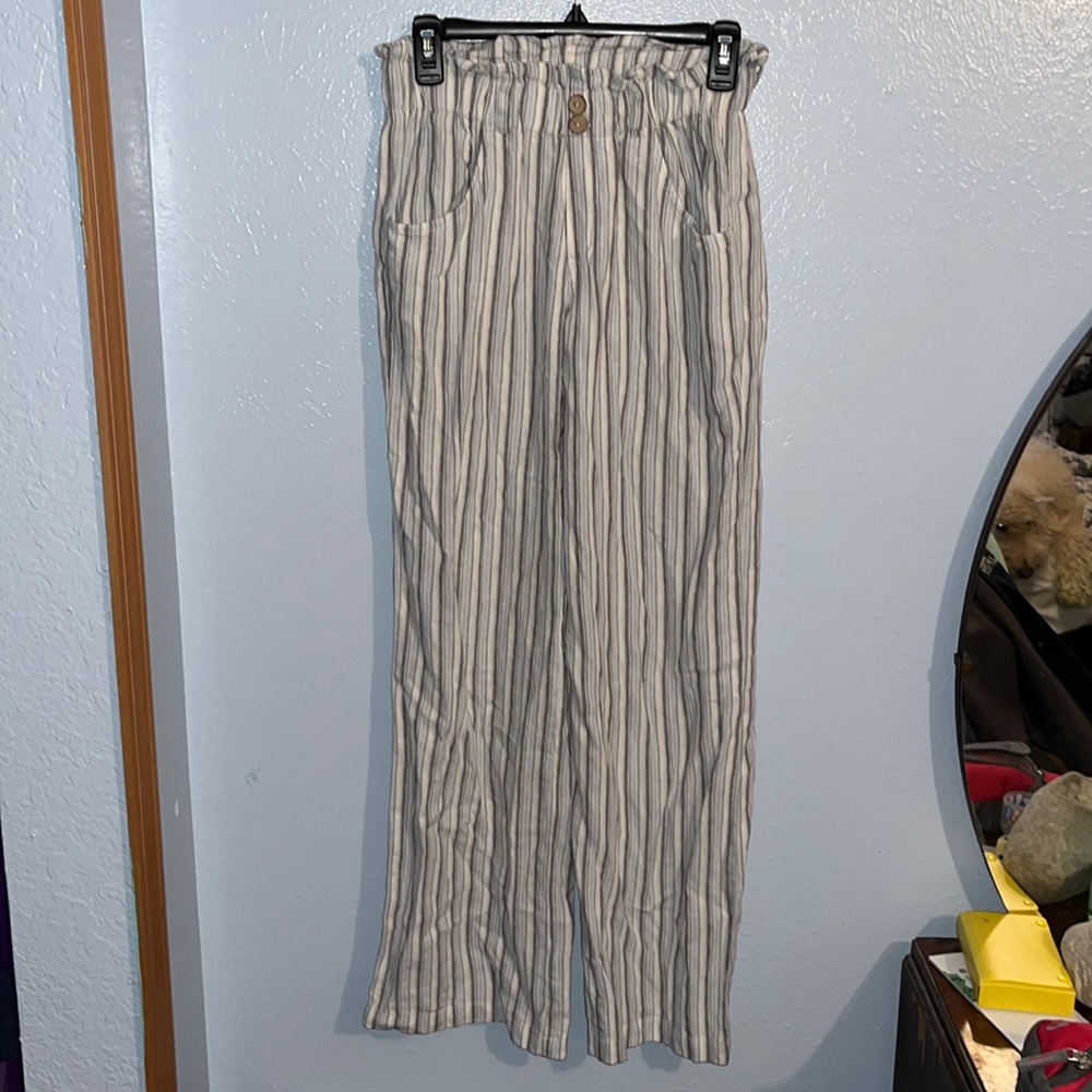 Rewind Blue and Gray Striped Pants